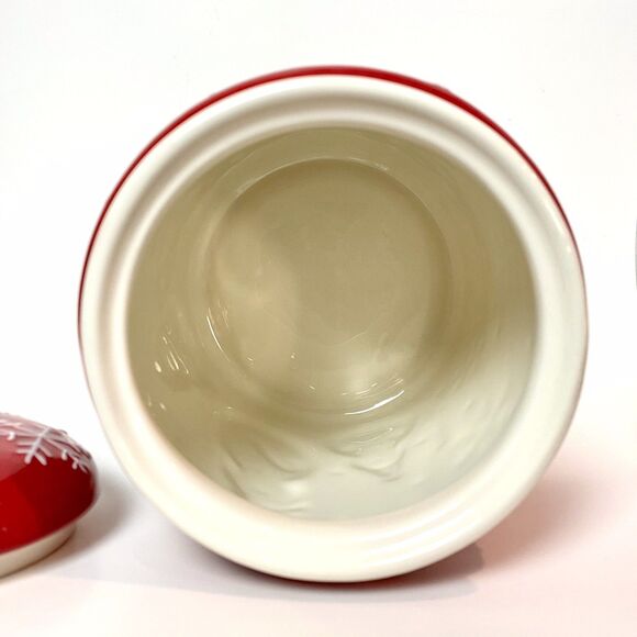 Hallmark Ceramic Christmas Cookie Jar Snowman Snowflakes Holiday Hosting Decor - Picture 8 of 10